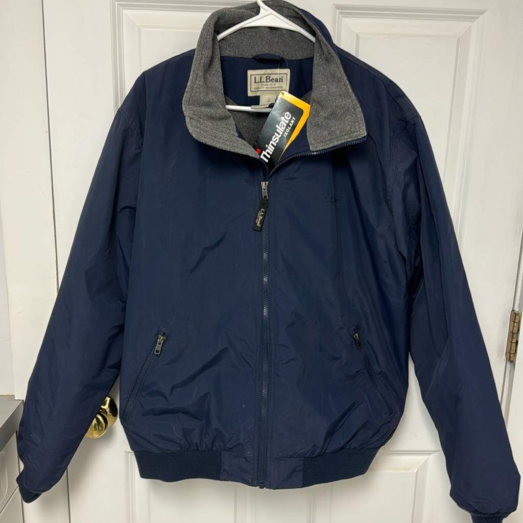 Ll Bean Men’s Coat Sz Reg L Navy Blue